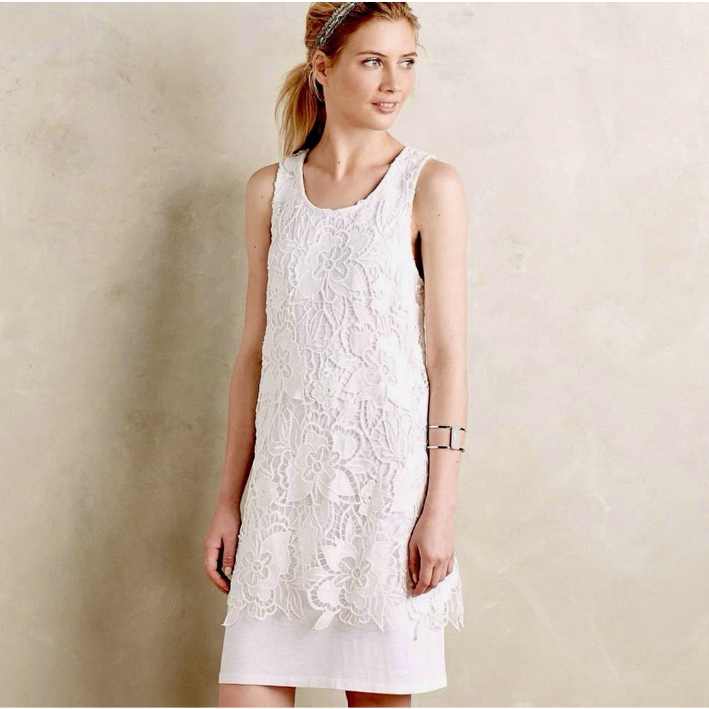 Dolan White Lace Sheath Mini Dress Small P White Lined Party Feminine Engagement